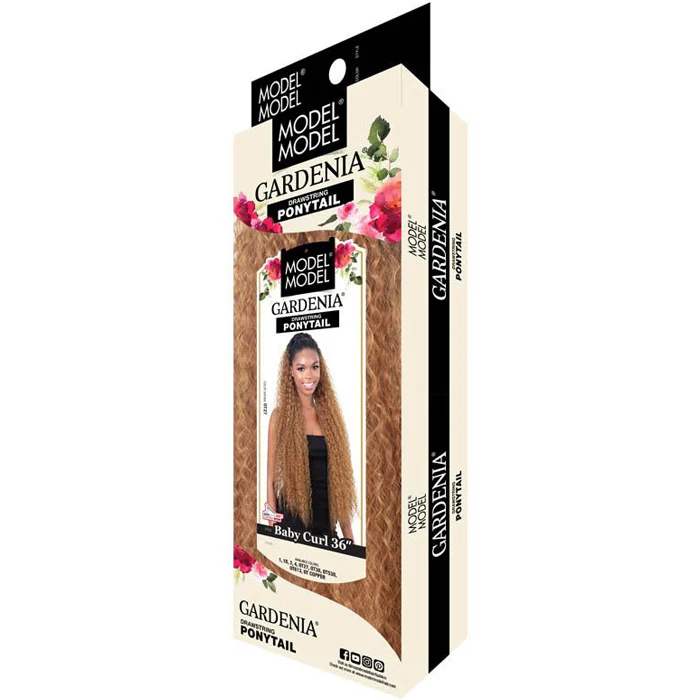 Model Model Gardenia Drawstring Ponytail - BABY CURL 36" - Image 3
