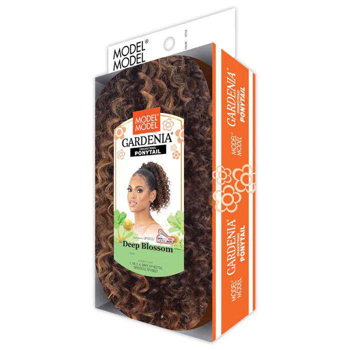 Model Model Gardenia Drawstring Ponytail - DEEP BLOSSOM - Image 3