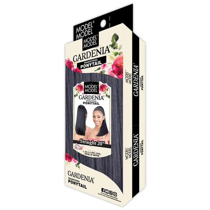 Model Model Gardenia Drawstring Ponytail - STRAIGHT 20" - Image 3