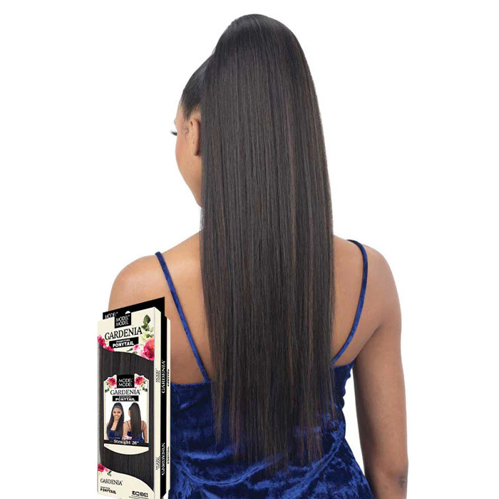 Model Model Gardenia Drawstring Ponytail - STRAIGHT 26" - Image 2