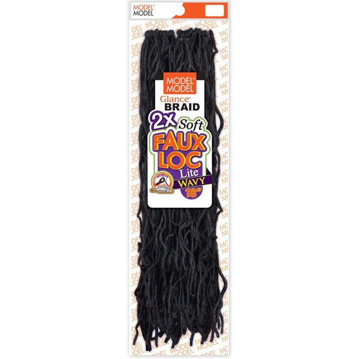 Model Model Glance Braid 2X Lite SOFT CURLY FAUX LOC 16 Inch - Image 2