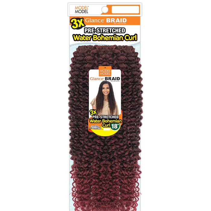 Model Model Glance Crochet Braids - PRE-STRETCHED WATER BOHEMIAN CURL 18" 3X - Image 3