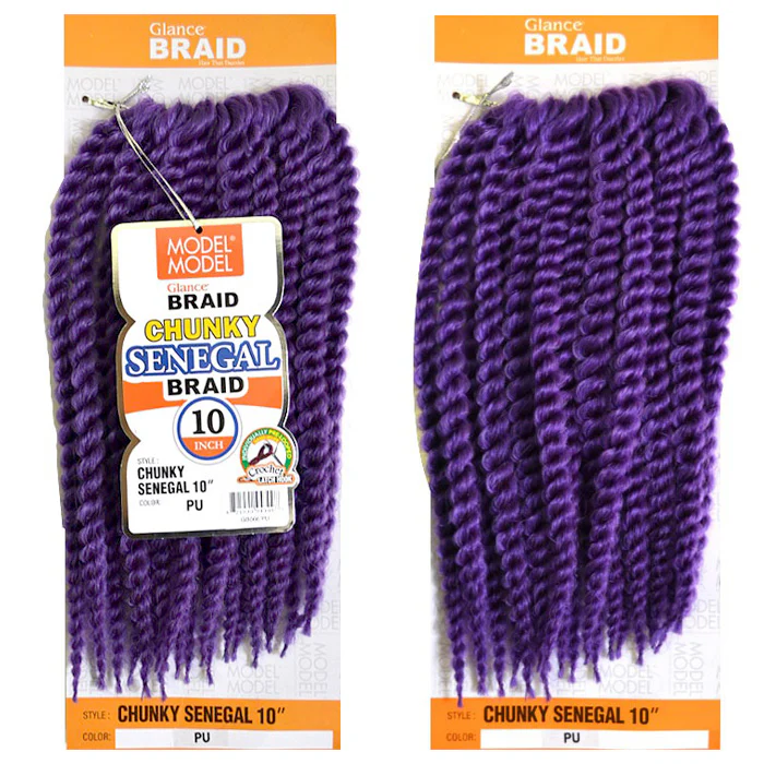 Model Model Glance Pre-Looped Crochet Braid - CHUNKY SENEGAL 10" - Image 3