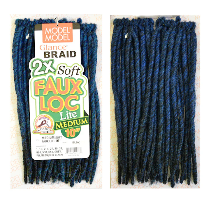 Model Model Glance Pre-Looped Crochet Braid - MEDIUM SOFT FAUX LOC 10" 2X - Image 3