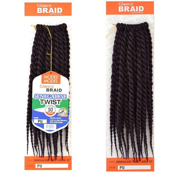 Model Model Glance Pre-Looped Crochet Braid - SENEGALESE TWIST LARGE 10" - Image 2