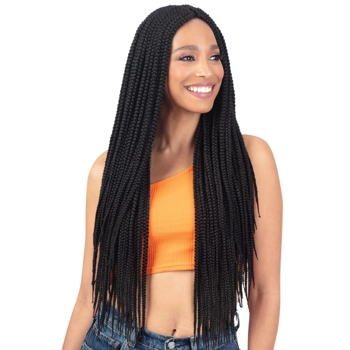 Model Model Klio HD Braided Lace Front Wig - LONG BOX BRAIDS - Image 2