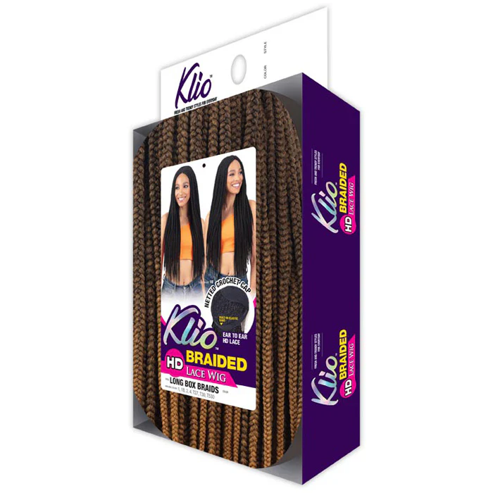 Model Model Klio HD Braided Lace Front Wig - LONG BOX BRAIDS - Image 5