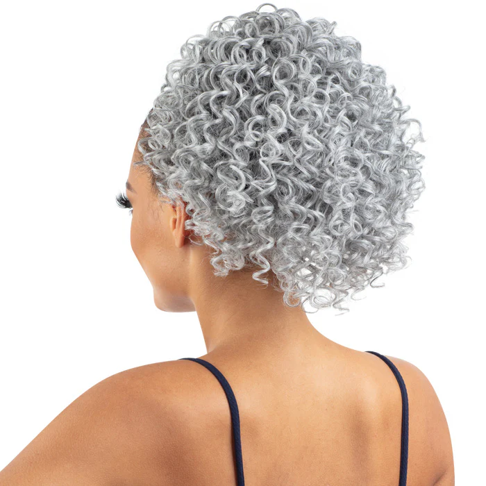 Model Model Miss Divine Human Hair Blend Drawstring Ponytail - PASSION CURL - Image 2