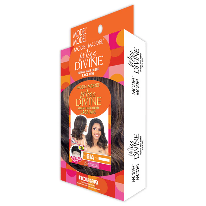Model Model Miss Divine Glueless Human Hair Blend HD Lace Front Wig - GIA - Ear to Ear Lace - Image 8