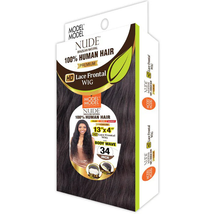 Model Model Nude 100% Brazilian Human Hair 13X4 HD Lace Front Wig - BODY WAVE 20-34" - Image 3