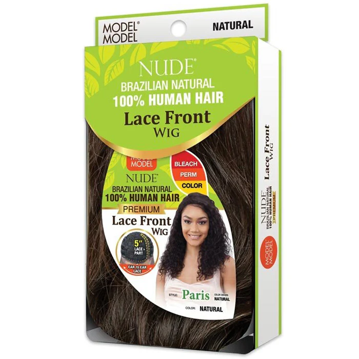 Model Model Nude Brazilian Natural 100% Human Hair 5" Deep Part Lace Front Wig - PARIS - Image 3