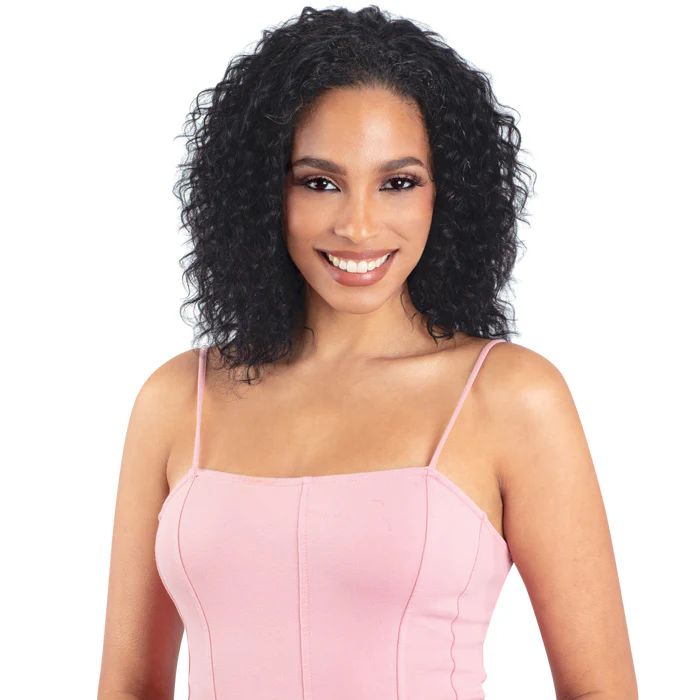 Model Model Nude Brazilian Natural 100% Human Hair Drawstring Full Cap Half Wig - DEEP CURL 16"