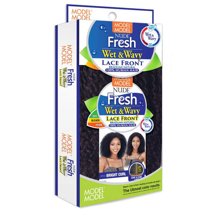 Model Model Nude Fresh Brazilian Human Hair Lace Front Wig Wet & Wavy BRIGHT CURL - Image 3