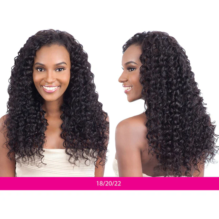 Model Model Nude Leaf Brazilian Virgin Remy 100% Human Hair Weave - DEEP WAVE 7 PCS (10-22") + Closure - Image 2