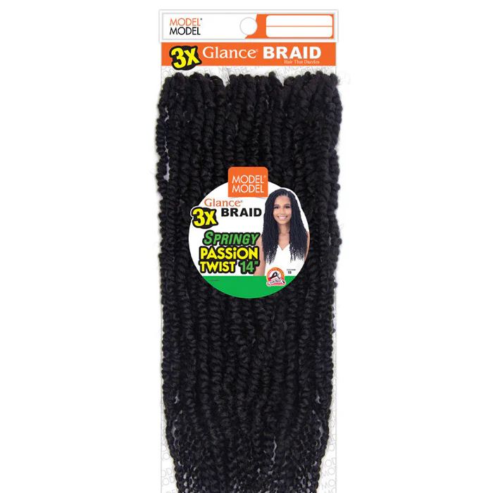 Model Model Pre-Looped Crochet Braids - 3X SPRINGY PASSION TWIST 14" - Image 3