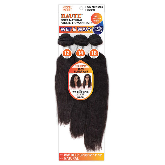 ModelModel Haute 100% Virgin Human Hair Wet & Wavy Weave 3pc - DEEP - Image 4