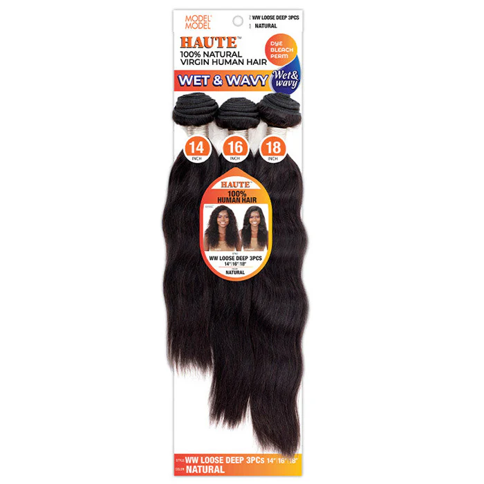 Model Model Haute 100% Virgin Human Hair Wet & Wavy Weave 3pc - LOOSE DEEP - Image 5