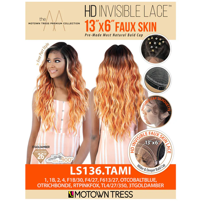 Motown Tress 13X6 Faux Skin HD Lace Front Wig - LS136.TAMI - Image 7