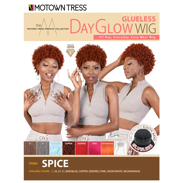 Motown Tress Day Glow Glueless Wig - SPICE - Image 5