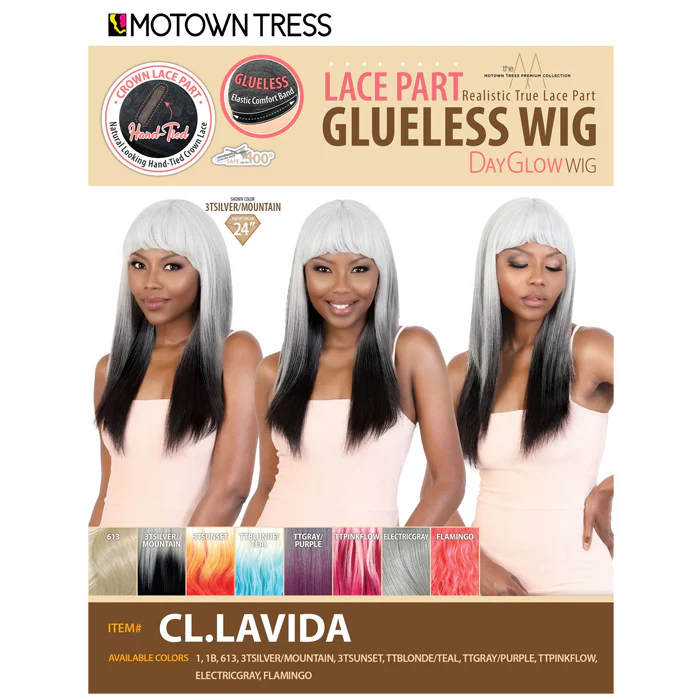 Motown Tress Day Glow Wig Glueless Crown Lace Part Wig - CL.LAVIDA - Image 4