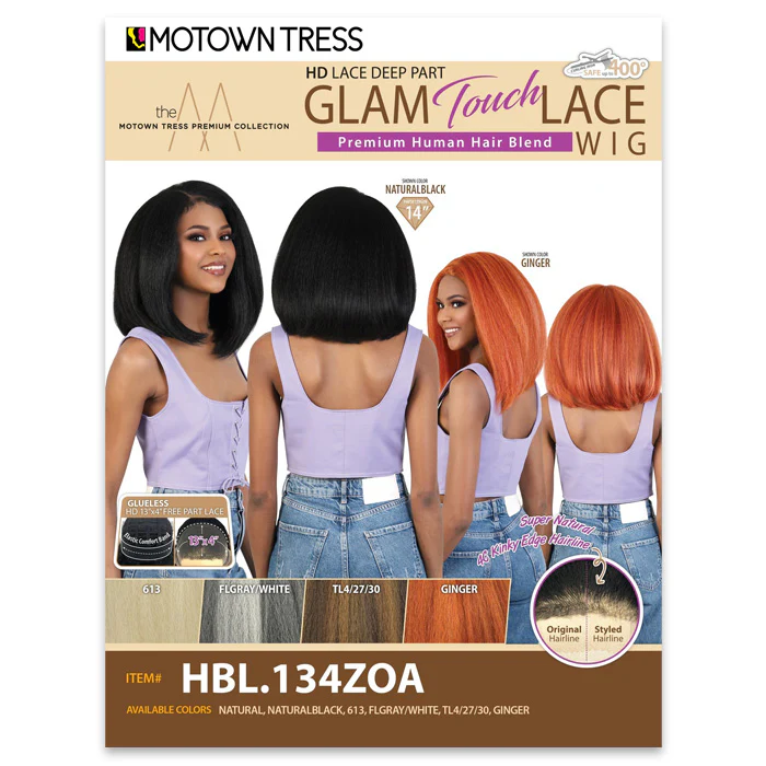 Motown Tress Glam Touch Lace Glueless Human Hair Blend HD 13x4 Lace Front Wig- HBL 134ZOA - Image 10