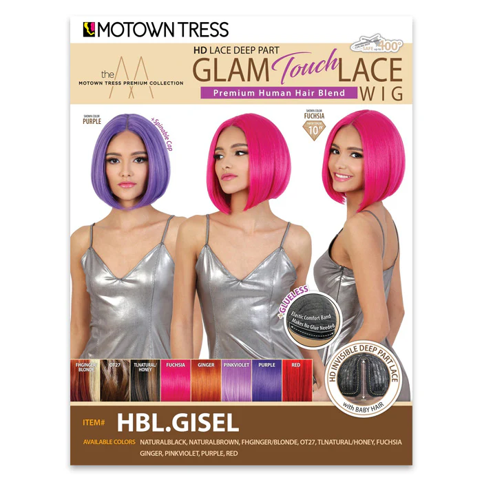 Motown Tress Glam Touch Lace Glueless Human Hair Blend HD Deep Part Lace Front Wig - HBL GISEL - Image 5