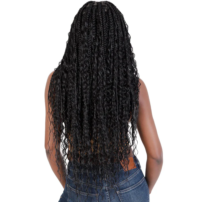 Motown Tress Glueless Hand-Braided HD Whole Hand-Tied Lace Wig - WLB.BOHOBX - Boho Box Braid Big Square Top - Image 4