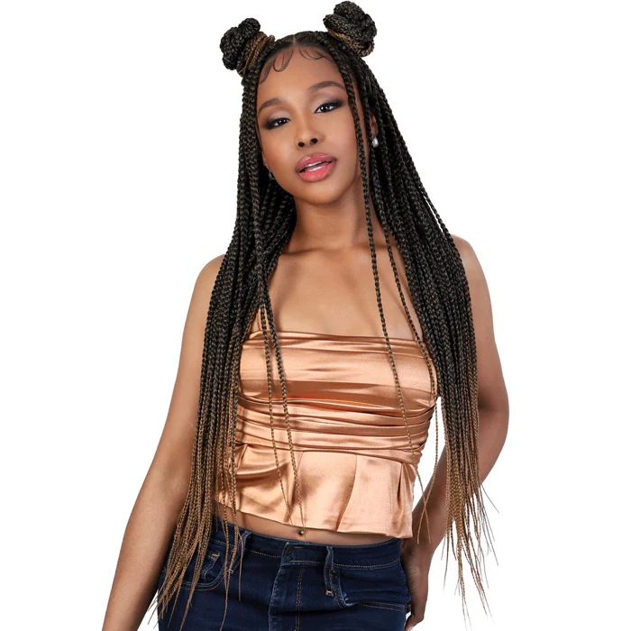 Motown Tress Glueless Hand-Braided HD Whole Hand-Tied Lace Wig - WLB.TRIBOX - Box Braid Triangle Method - Image 7
