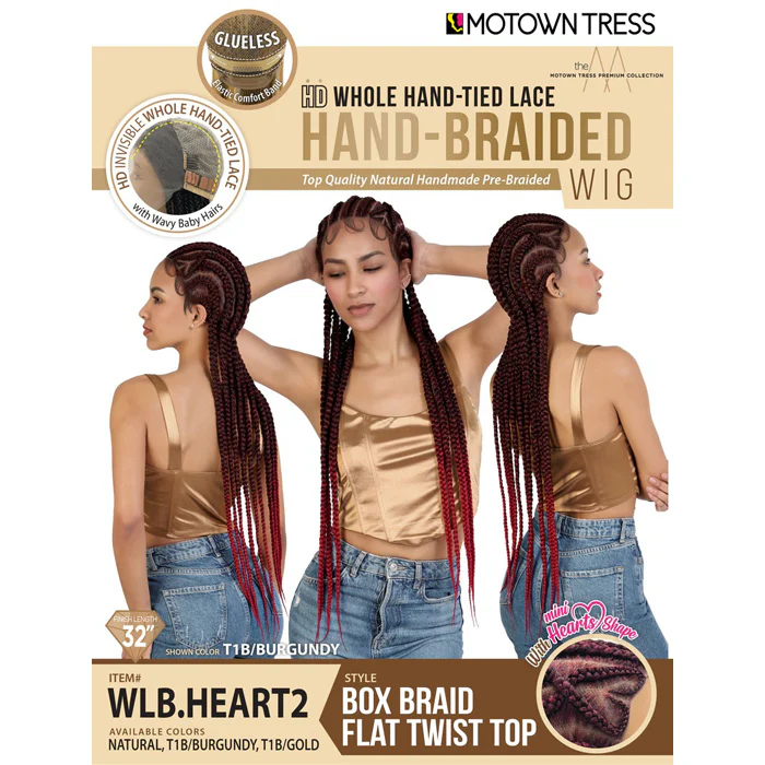 Motown Tress Glueless Hand-Braided HD Whole Lace Wig - WLB.HEART2 - Image 5