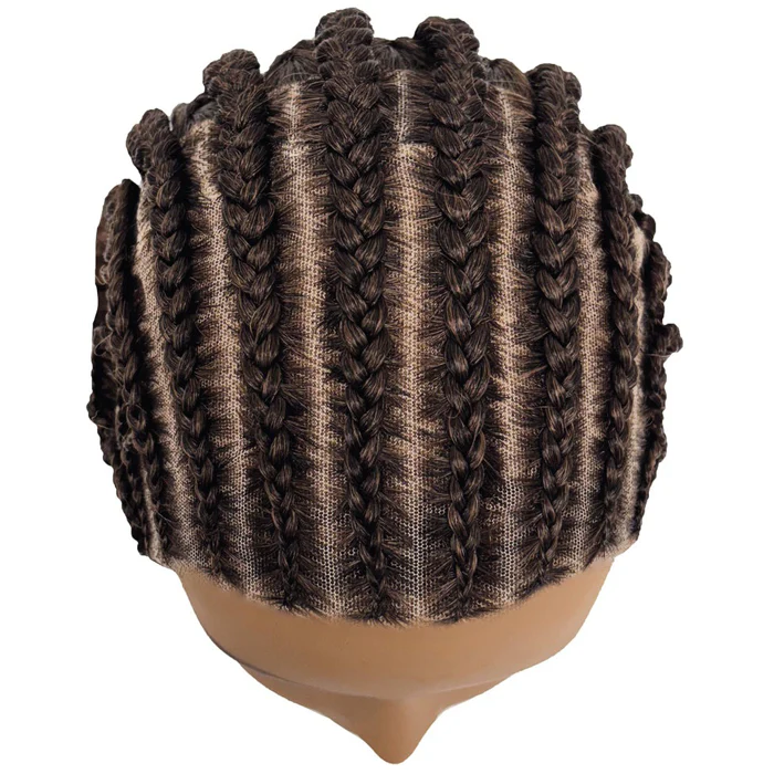 Motown Tress Glueless HD Whole Hand-Tied Hand-Braided Lace Wig - BOX BRAID FLAT TWIST TOP - Image 3