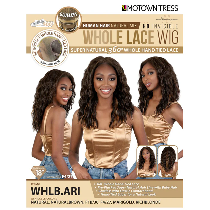 Motown Tress Glueless Human Hair 360 HD Whole Lace Wig - WHLB.ARI - Image 4