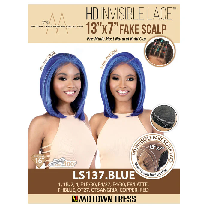 Motown Tress HD 13x7 Fake Scalp Lace Front Wig - LS137.BLUE - Image 5