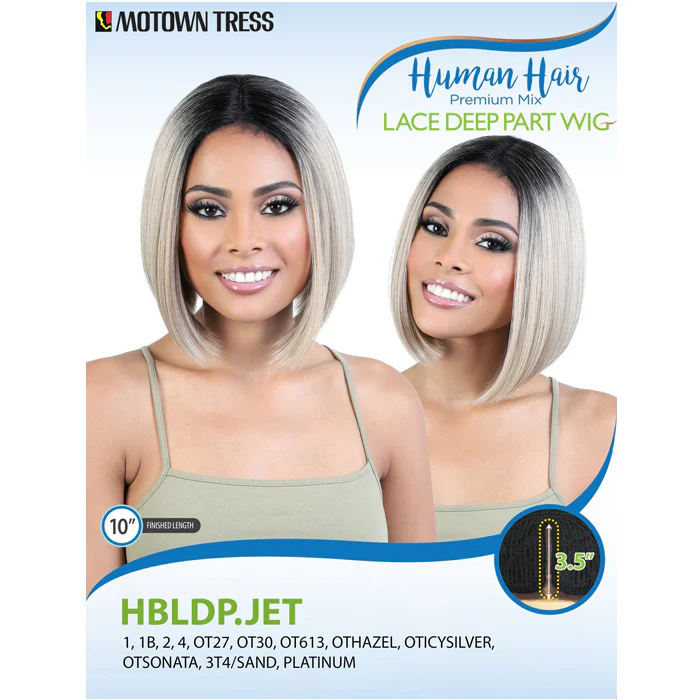 Motown Tress Human Hair Mix Lace Deep Part Wig - HBLDP.JET - Image 4