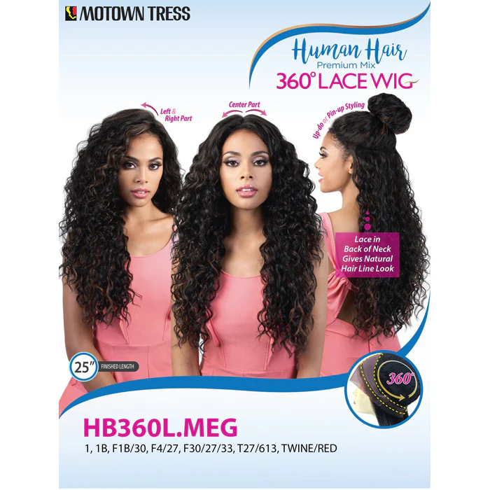 Motown Tress Human Hair Premium Mix 360 Lace Wig - HB360L MEG - Image 8