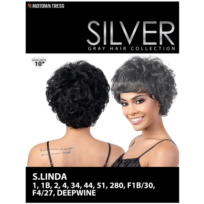 Motown Tress Human Hair Silver Gray Hair Collection Wig - S.LINDA - Image 5