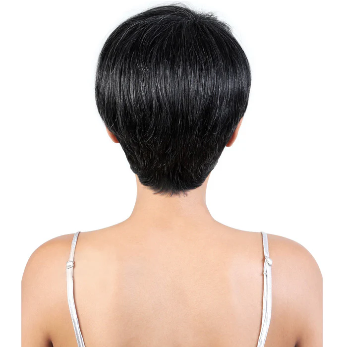 Motown Tress Human Hair Silver Gray Hair Full Wig - SH PIXIE - Image 5
