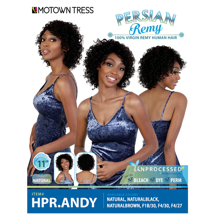 Motown Tress Persian Remy 100% Virgin Remy Human Hair Full Wig - HPR.ANDY - Image 4