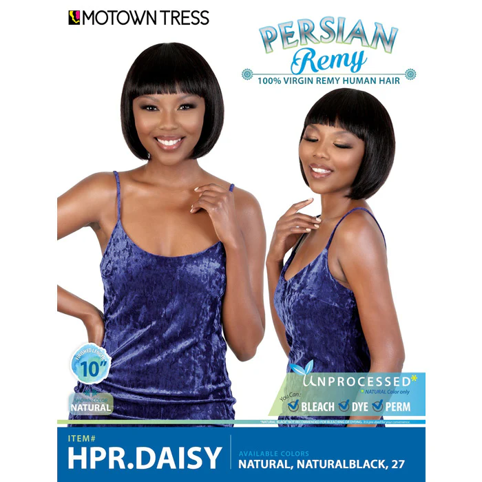Motown Tress Persian Remy Full Wig HPR.DAISY - 100% VIRGIN REMY HUMAN HAIR - Image 6