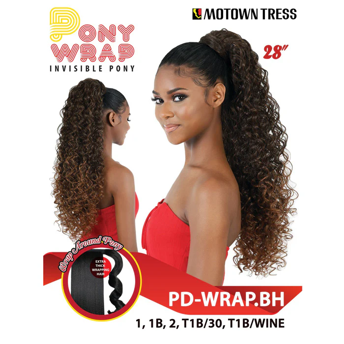 Motown Tress Pony Wrap Invisible Ponytail - PD-WRAP.BH BOHEMIAN CURL 26" - Image 6