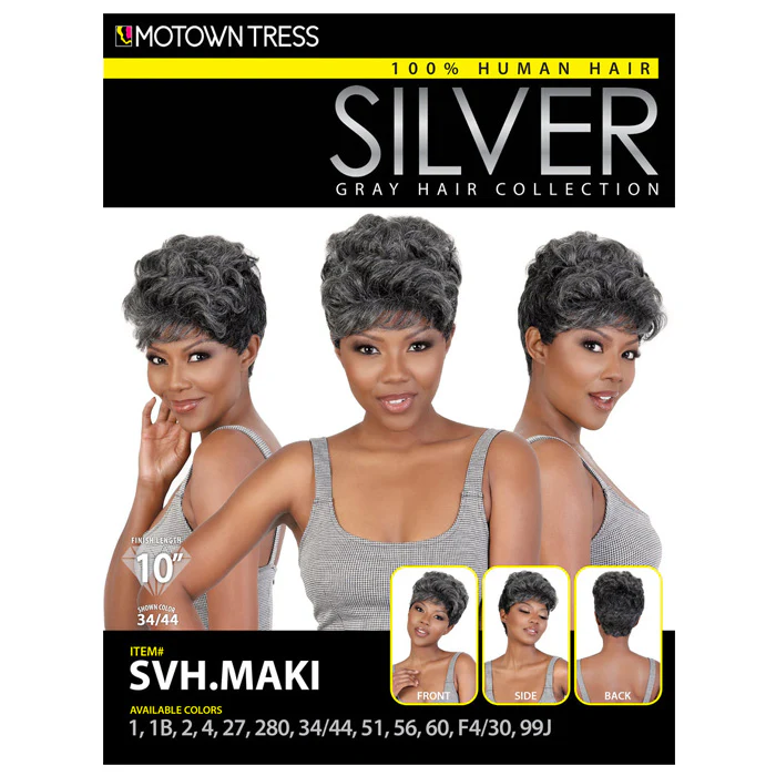 Motown Tress Silver Collection 100% Human Hair Full Wig - SVH.MAKI - Image 5