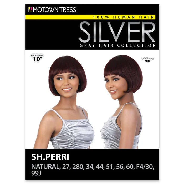 Motown Tress Silver Gray Hair Collection 100% Human Hair Full Wig - SH PERRI - Image 5