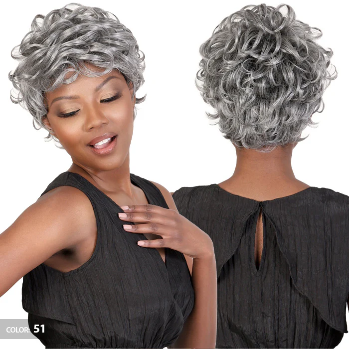 Motown Tress Silver Gray Hair Collection Full Wig - SV.TONI - Image 3