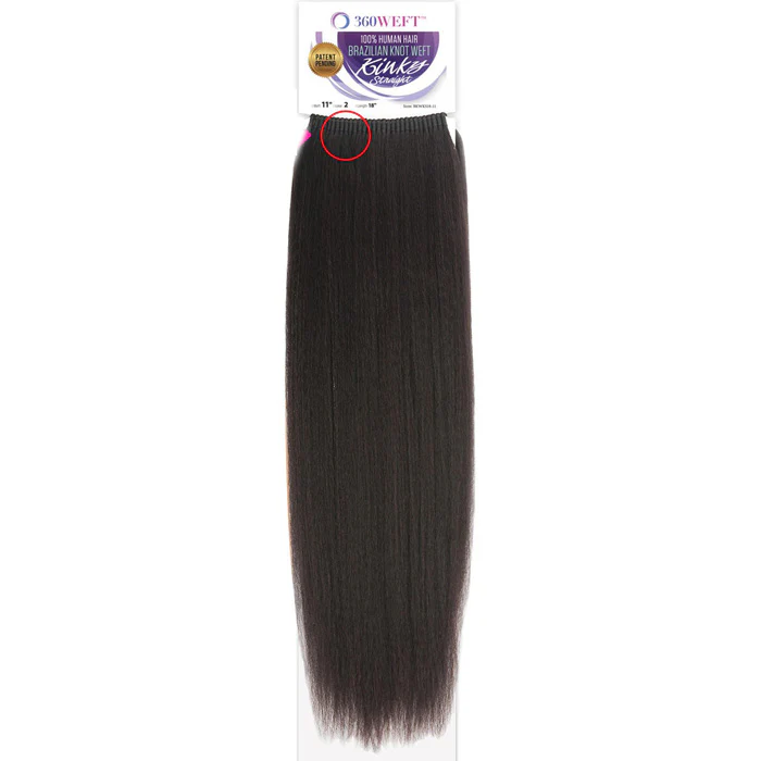 New Born Free 360 Weft 100% Human Hair Brazilian Knot Weft Weave - KINKY STRAIGHT 18" - Image 3