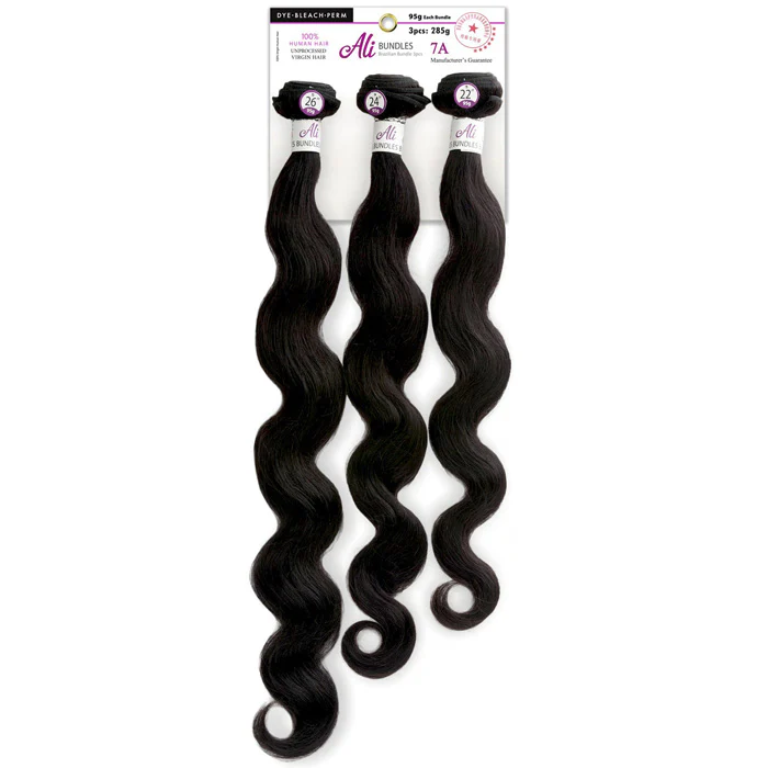New Born Free Ali 100% Unprocessed Virgin Human Hair Brazilian Bundle Weave - 3x BODY WAVE 10-26"