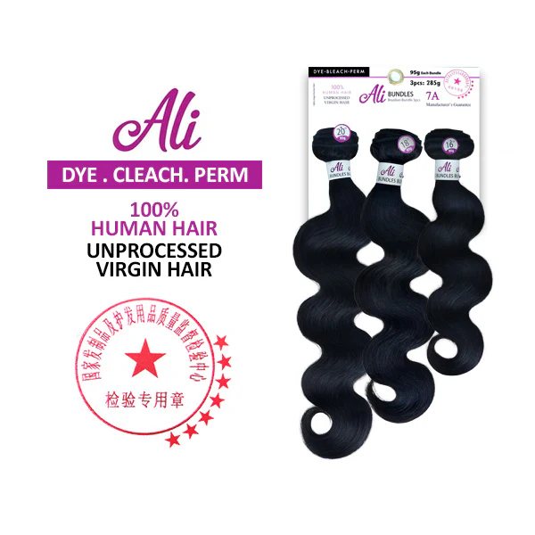 New Born Free Ali 100% Unprocessed Virgin Human Hair Brazilian Bundle Weave - 3x BODY WAVE 10-26" - Image 3