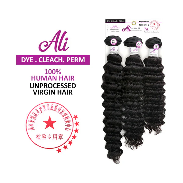 New Born Free Ali 100% Unprocessed Virgin Human Hair Brazilian Bundle Weave - 3X PINEAPPLE WAVE 10-26" - Image 2