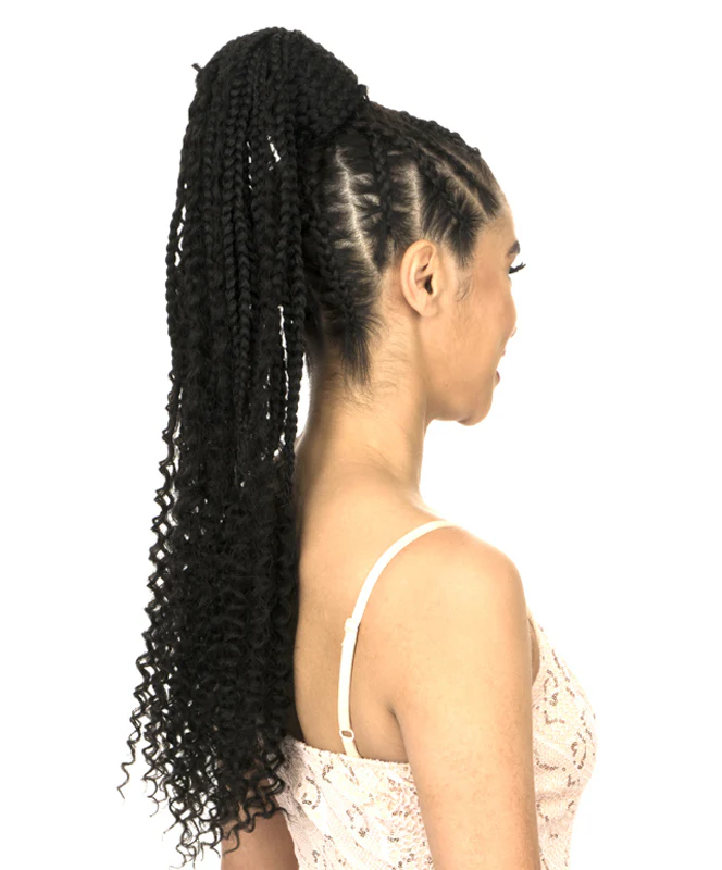 New Born Free Braided Drawstring Ponytail - BOHEMIAN BOX 26" - Image 3