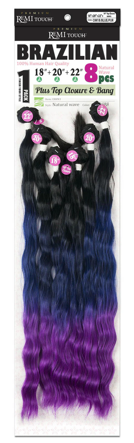 New Born Free Premium Remi Touch 100% Human Hair Weave NATURAL WAVE 8Pcs - Image 2