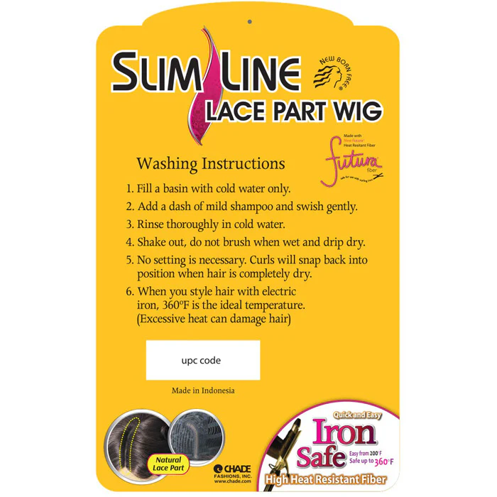 New Born Free Slim Line Synthetic Lace Part Wig - SLW16 - Image 3