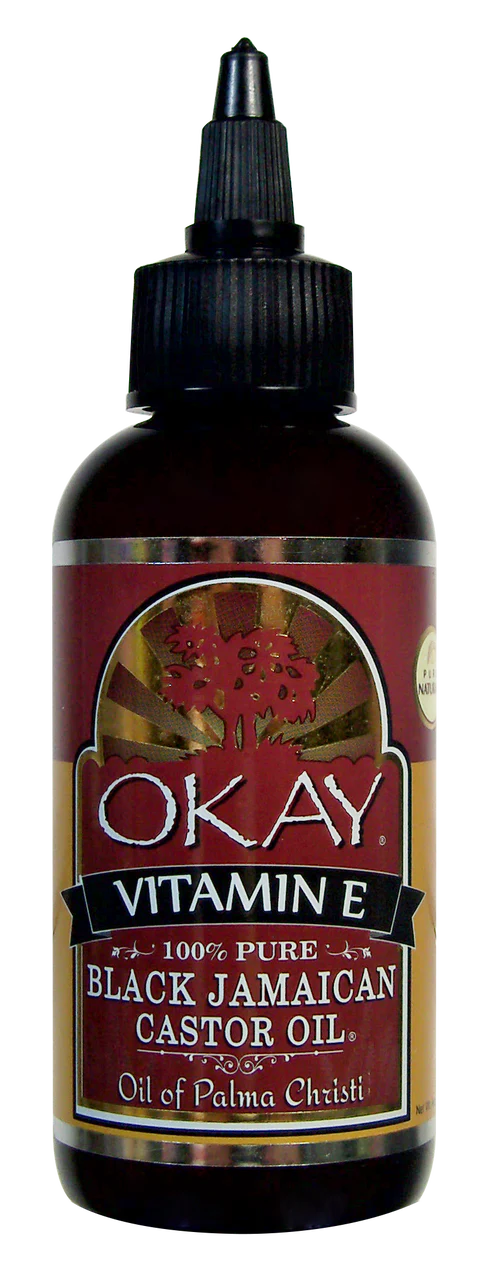 Okay 100% Pure Vitamin E Black Jamaican Castor Oil 4 oz
